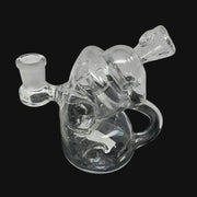 710 Pipes Smoke Shop 5-inch clear glass spray can recycler with a 14mm joint for concentrate use.