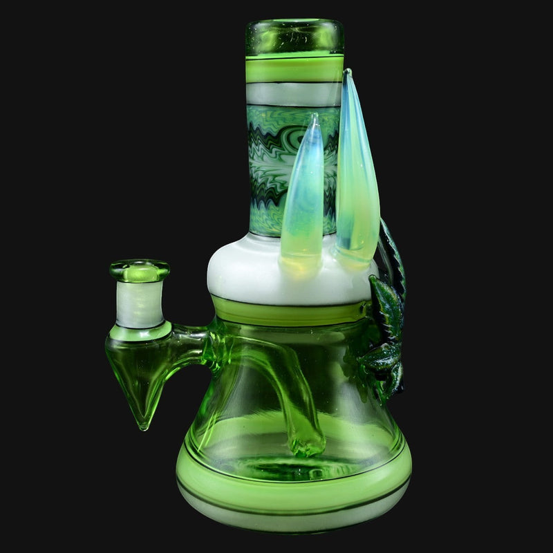 710 Pipes Smoke Shop Glass Bong with Leaf Accent