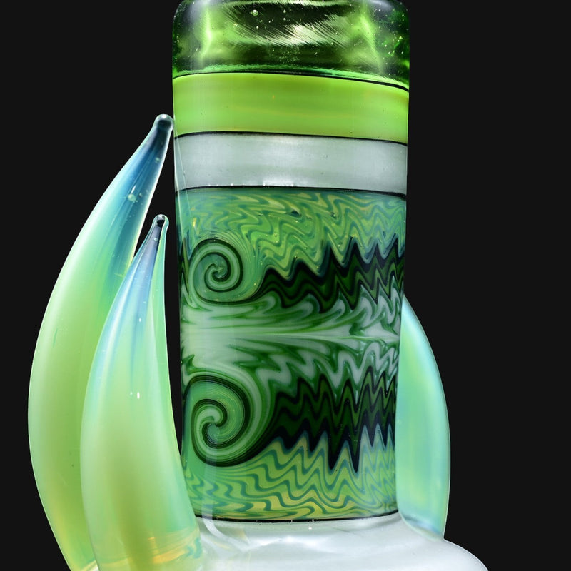 710 Pipes Smoke Shop Glass Bong with Leaf Accent