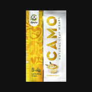 710 Pipes Smoke Shop Camo Natural Leaf Wraps in Banana Custard flavor, tobacco-free chamomile and mate blunt wraps.