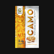 710 Pipes Smoke Shop Camo Natural Leaf Wraps in Cookies & Cream flavor, tobacco-free chamomile and mate blunt wraps.