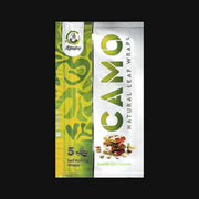 710 Pipes Smoke Shop Camo Natural Leaf Wraps in Dubai Chocolate flavor, tobacco-free chamomile and mate blunt wraps.