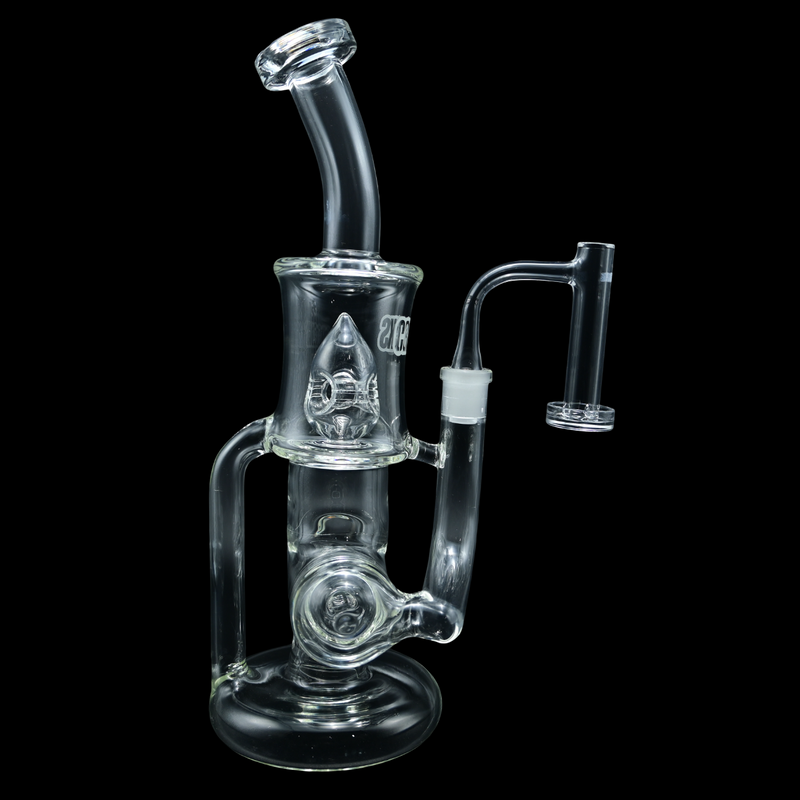 Crooks Clear 12" Inline 2 Chamber Water Pipe