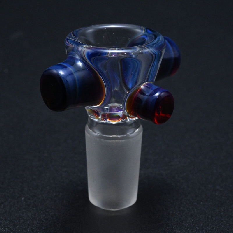 Zombie Hand 18mm Bowl w/ Color Accents - Amber Purple