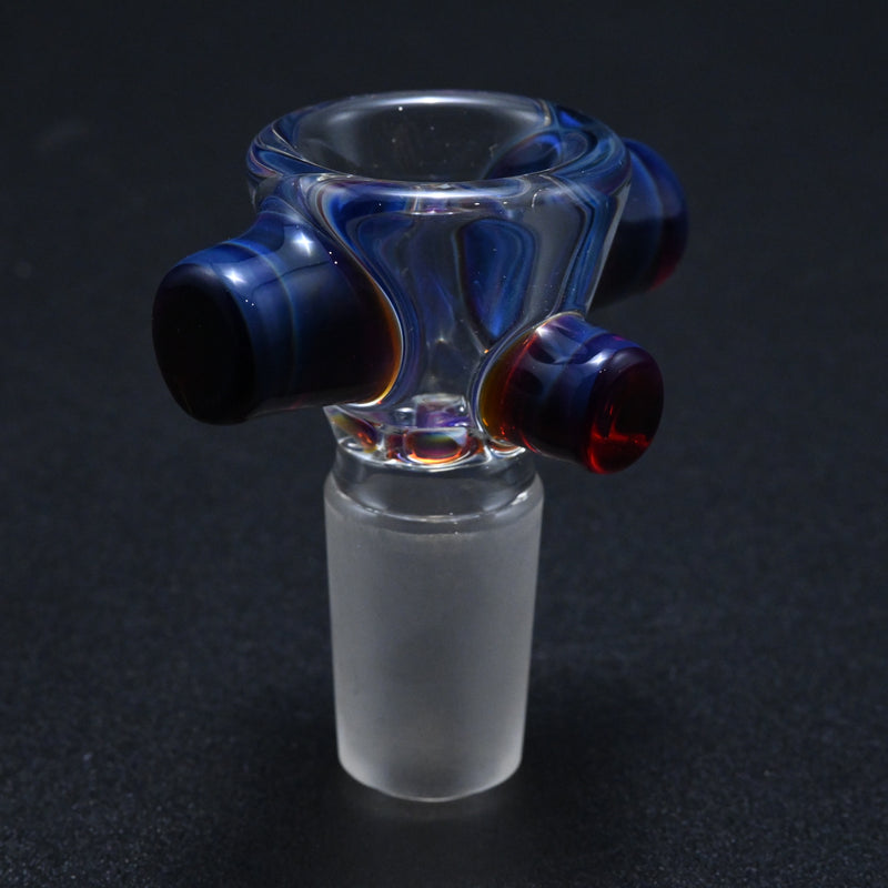Zombie Hand 18mm Bowl w/ Color Accents - Amber Purple
