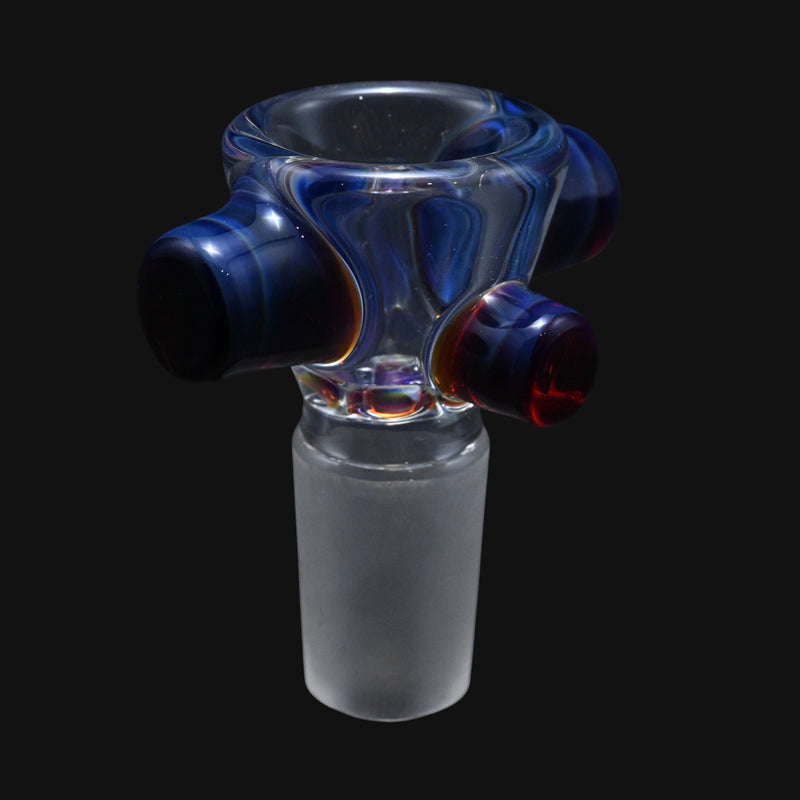 Zombie Hand 18mm Bowl w/ Color Accents - Amber Purple