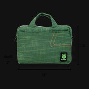 Dime Bags Side Hustler 15 inch laptop bag in green hempster fabric with top handles