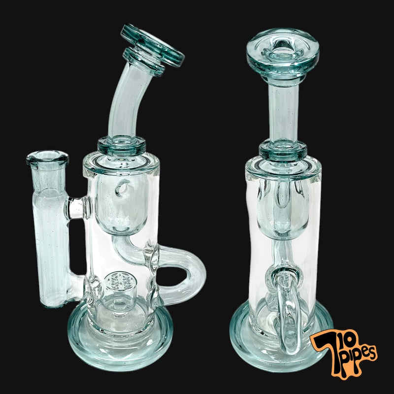 710 Pipes Smoke Shop Fat Boy Glass Klein dab rig in Nemo color with seed of life percolator and 14mm joint