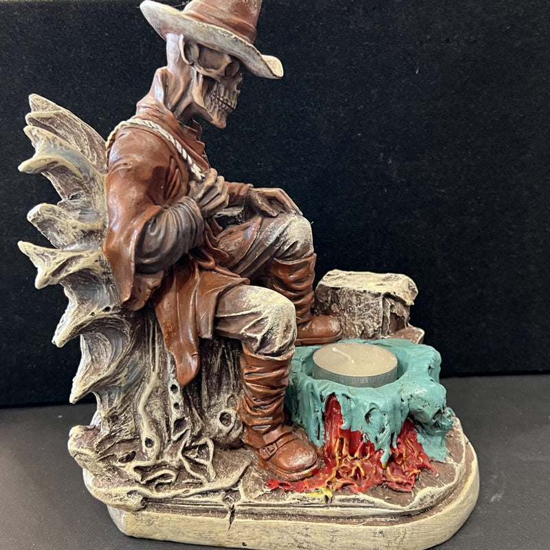 Skeleton Cowboy Cone/Tealight Holder