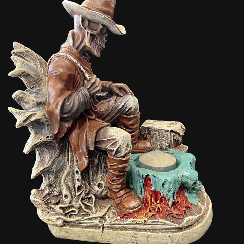 Skeleton Cowboy Cone/Tealight Holder