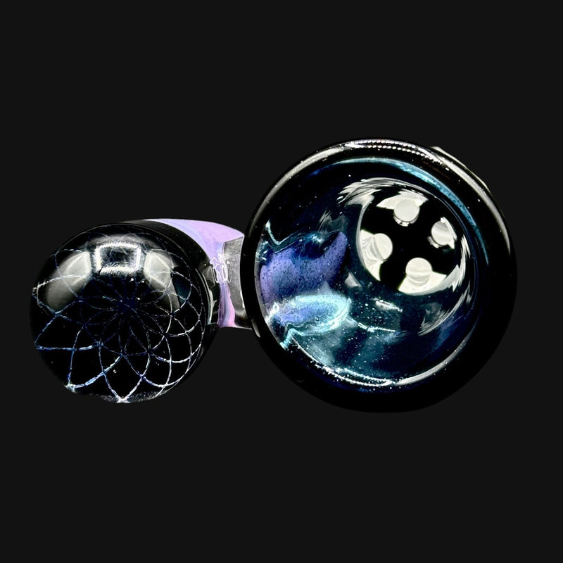 Zombie Hand 14mm Bowl w/ Dichro Spike- Heavy Blue Stardust & Pink Slyme