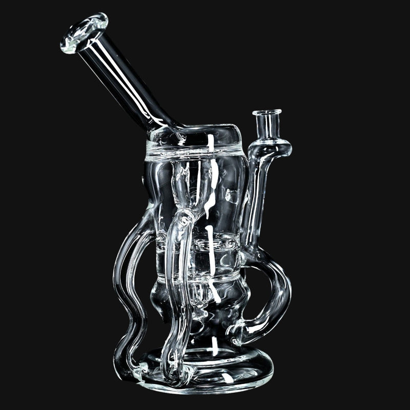 710 Pipes Smoke Shop Jude Schlenker Blooper Incycler clear glass dab rig with 10mm joint and intricate recycler design