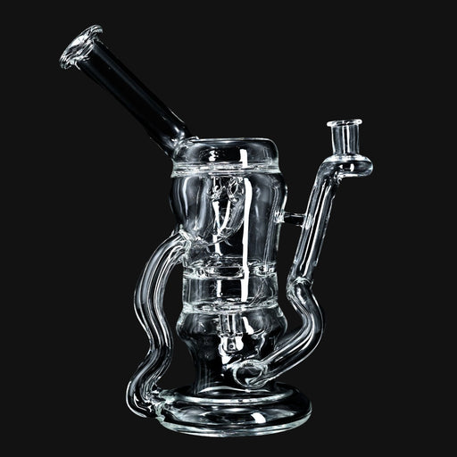710 Pipes Smoke Shop Jude Schlenker Blooper Incycler clear glass dab rig with 10mm joint and intricate recycler design