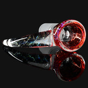 710 Pipes Smoke Shop Kadabra 14mm glass slide in Ruby Slipper Cropal with iridescent glitter and red accents