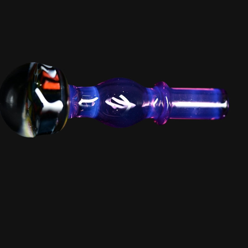 710 Pipes Smoke Shop full color Kadabra Dr. Dabber Switch2 Milli glass joystick carb cap with colorful patterned head and clear stem.