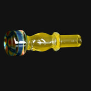710 Pipes Smoke Shop full color Kadabra Dr. Dabber Switch2 Milli glass joystick carb cap with colorful patterned head and clear stem.