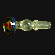 710 Pipes Smoke Shop full color Kadabra Dr. Dabber Switch2 Milli glass joystick carb cap with colorful patterned head and clear stem.