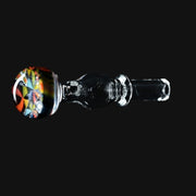 710 Pipes Smoke Shop Kadabra Dr. Dabber Switch2 Milli glass joystick carb cap with colorful patterned head and clear stem.