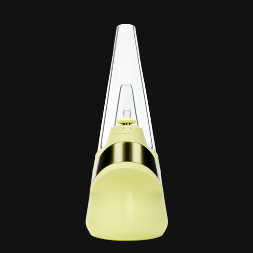 Limited Edition Puffco Peak Zest vaporizer in pale yellow from 710 Pipes Smoke Shop with clear glass attachment