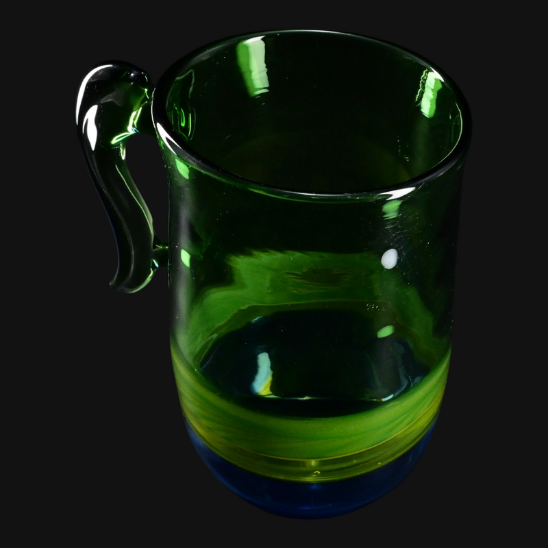 Lyric Cup w/ Handle top view with blues and greens