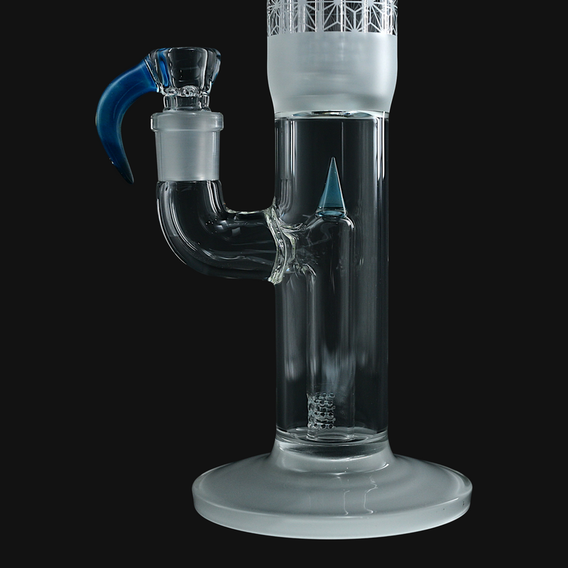 MGDSN MA Fixed Stem 180 to Mini Grid Dome w/ Splash Guard 44mm Neck 50mm Can Frosted Foot & Cold Worked Can - Blue Stardust x Star White