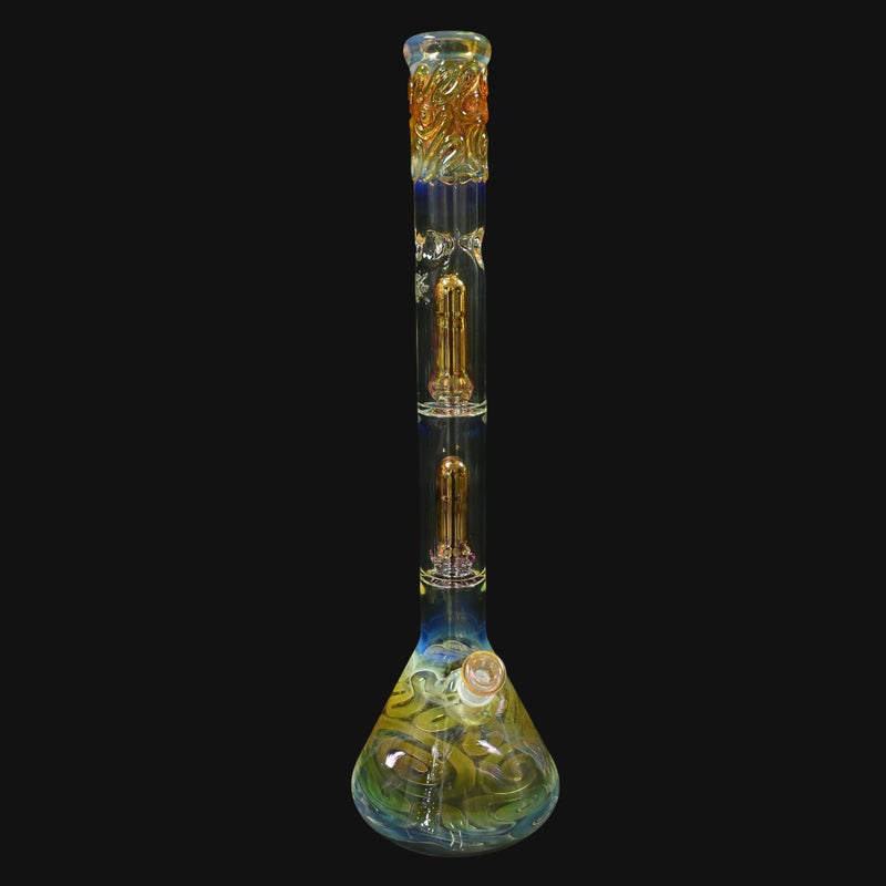 Mary Jane 50x5 Gold/Silver Fume Double Perc Beaker #2