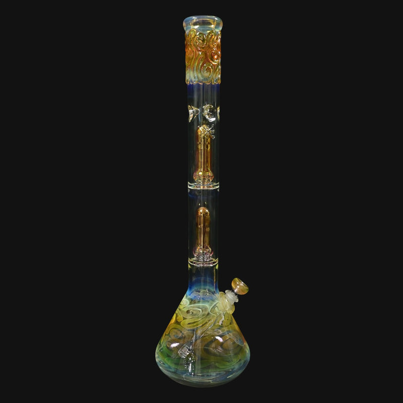 Mary Jane 50x5 Gold/Silver Fume Double Perc Beaker #2