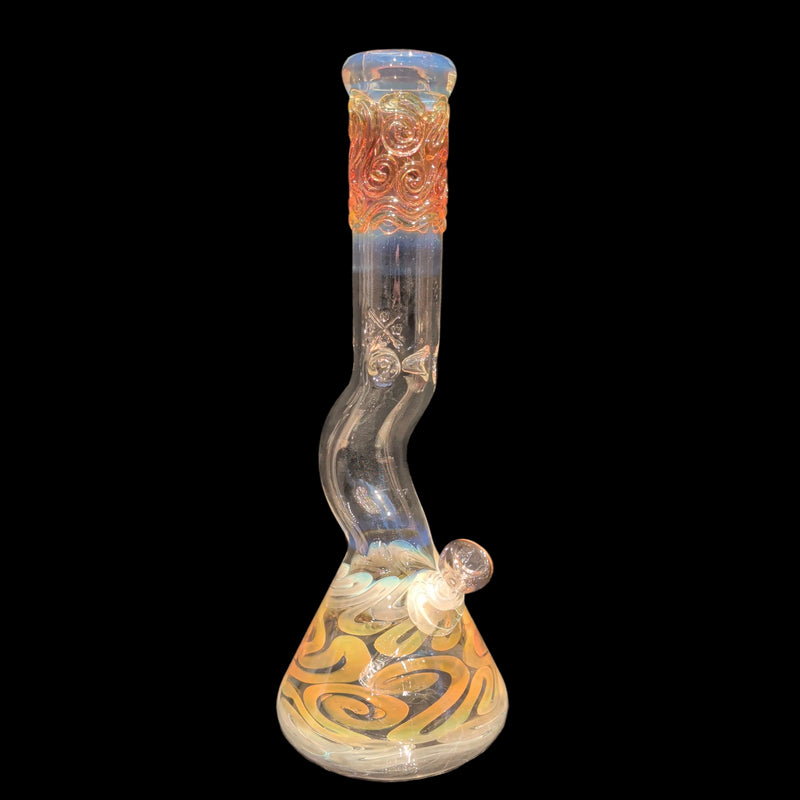 Mary Jane 50x5 Gold & Silver Fumed Kink Beaker #1