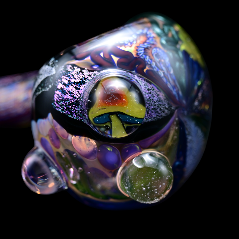 Matty White 2 Milli Dichro Banded Spoon - Mushrooms