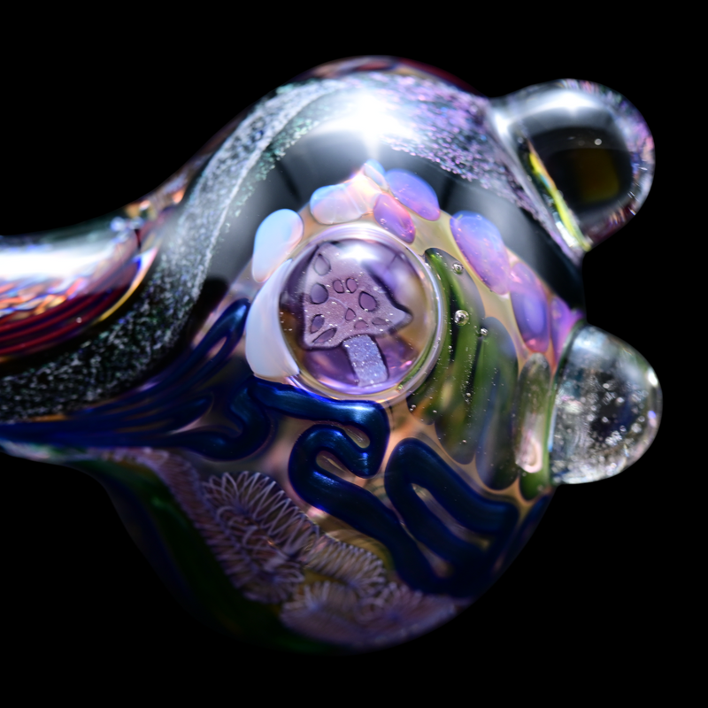 Matty White 2 Milli Dichro Banded Spoon - Mushrooms