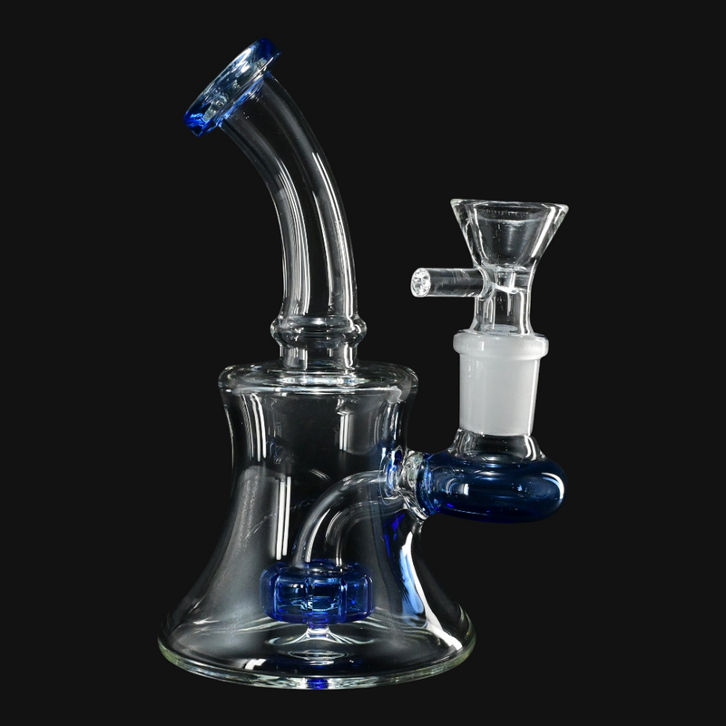 Mini Water Pipe w/ Showerhead Perc 4.5" blue