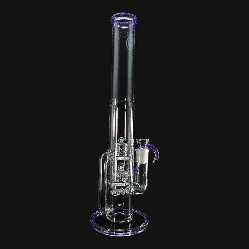 OJ Flame Peyote Perc Tube - Purple Lollipop side view