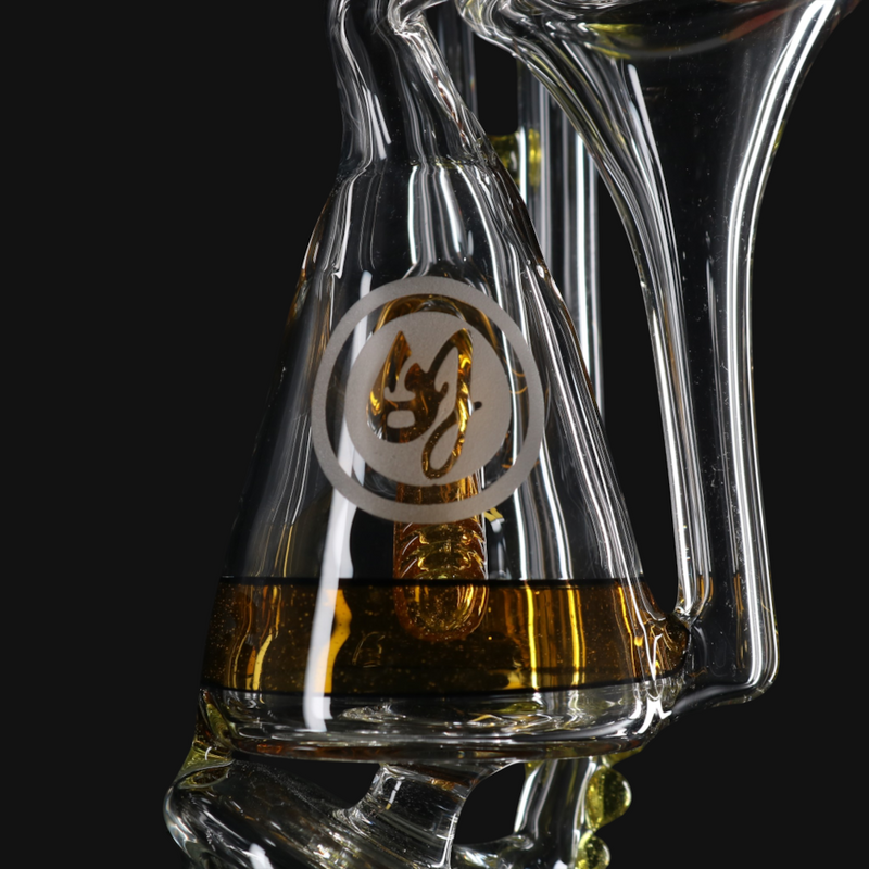 OJ Flame Puffco Peak Beaker Recycler - Solar Flare close up