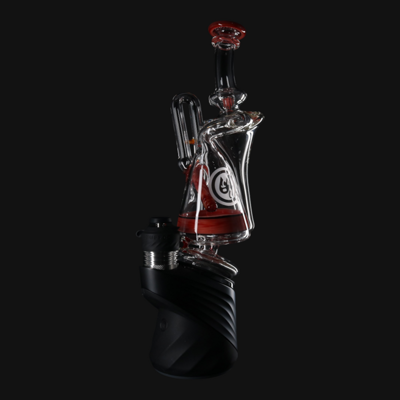 OJ Flame Puffco Peak Beaker Recycler - Tequila Sunrise close up