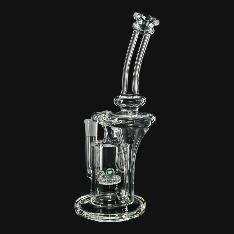 OJ Flame Showerhead Recycler - Green/Opal back view