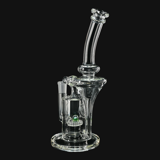 OJ Flame Showerhead Recycler - Green/Opal back view