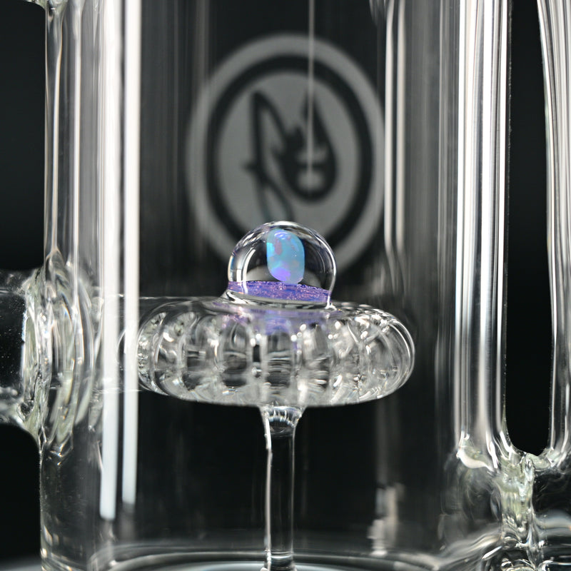 OJ Flame Showerhead Recycler - Pink Slyme/Opal perc view