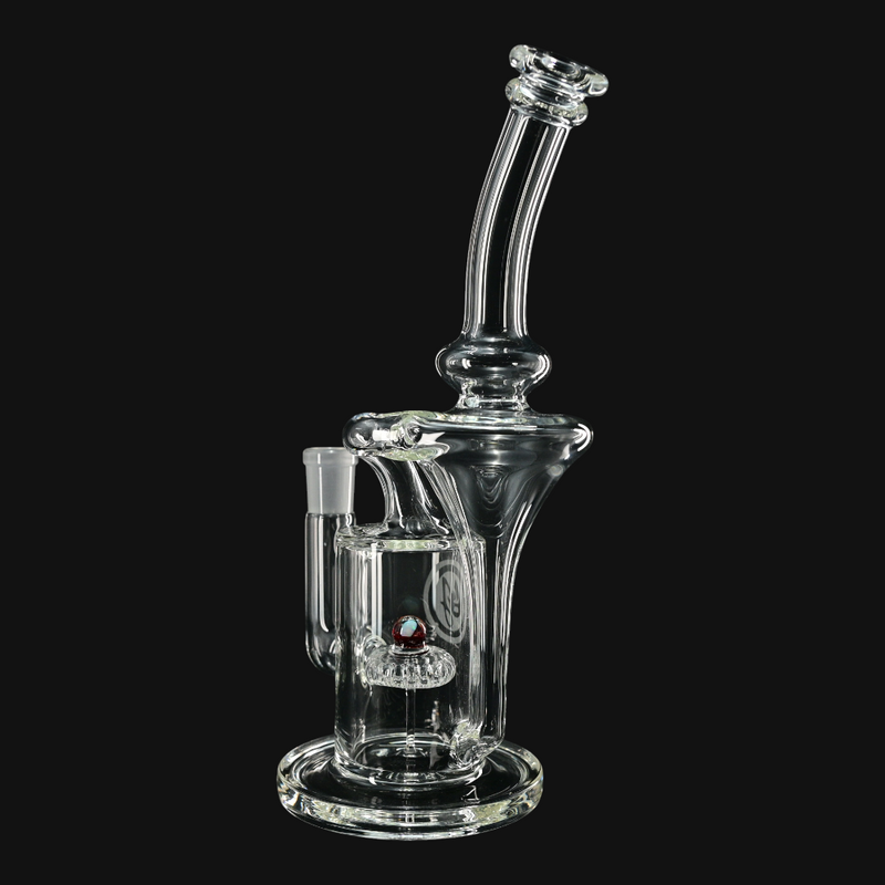 OJ Flame Showerhead Recycler - Red/Opal back shot