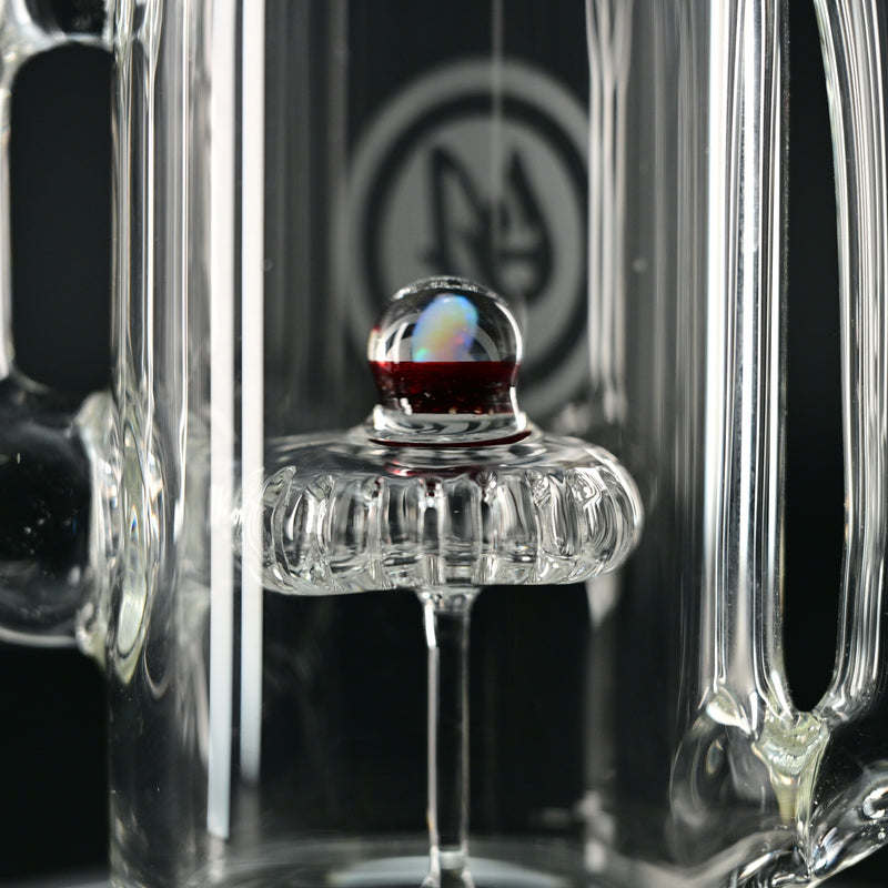 OJ Flame Showerhead Recycler - Red/Opal perc view
