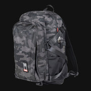 710 Pipes Smoke Shop Dime Bags Omerta Transporter backpack in camo print with smell-proof carbon lining and lock.