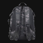 710 Pipes Smoke Shop Dime Bags Transporter smell-proof backpack in camo print with padded straps and lockable zippers.