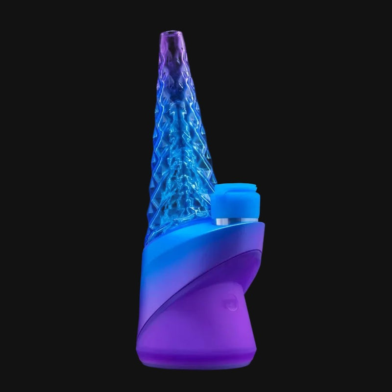 710 Pipes Smoke Shop Puffco Peak Pro Indiglow vaporizer with a gradient blue and purple faceted glass top