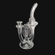 710 Pipes Smoke Shop 9.5-inch Quantum Leap clear glass Swiss perc recycler rig with 10mm joint