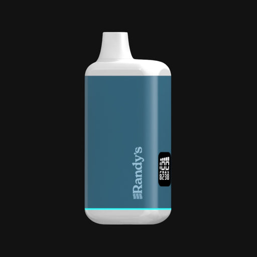 Randy's Inspo+ concentrate from 710 Pipes Smoke Shop featuring a blue body, white top, and digital LED display.