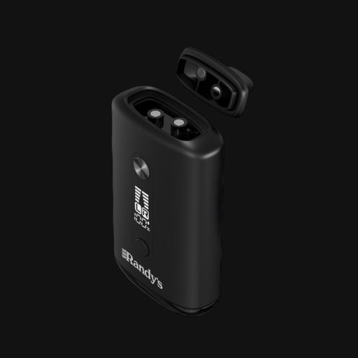 710 Pipes Smoke Shop Randy's Inspo Dual vape in Noir Black with dual cartridge slots and digital display with the top open