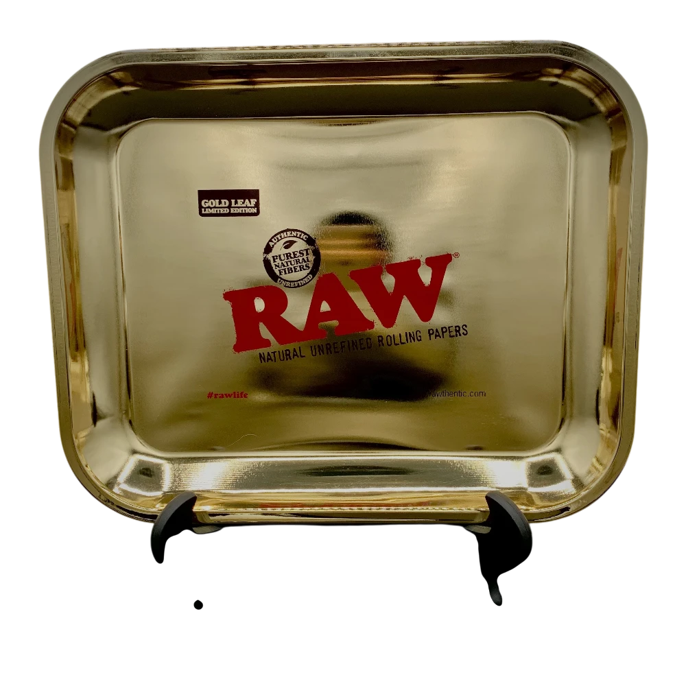 GOLD Raw Rolling Tray Large — 710 Pipes Smoke Shop