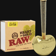 Gold Raw cone holder in the shape of a heart