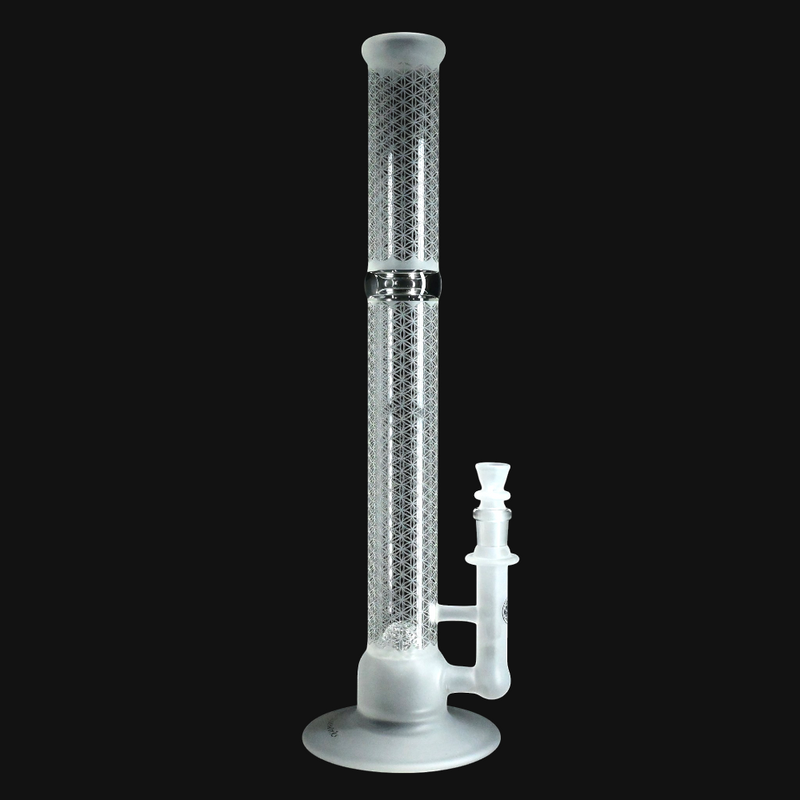 SOL 50mm  Lace Sphere Tube Sacred G side view of bong