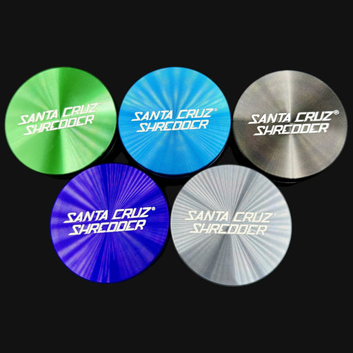 710 Pipes Smoke Shop collection of five colorful anodized aluminum Santa Cruz Shredder 4-piece herb grinders