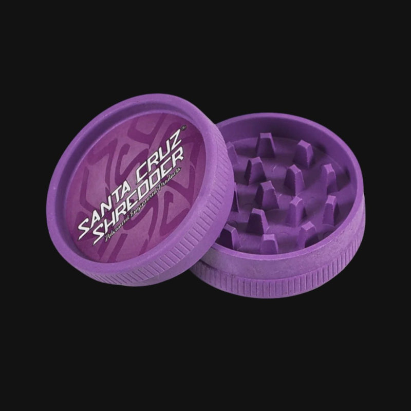 Purple Santa Cruz ECO hemp bud grinder from 710 Pipes Smoke Shop with textured teeth for efficient shredding.